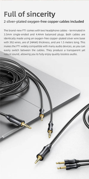 FiiO FT1 Closed-Back Over-Ear Nanowood Fiber Composite Diaphragm Wired Hi-Fi Headphones, American Black Wood Ear Cups for Studio - NexoEden