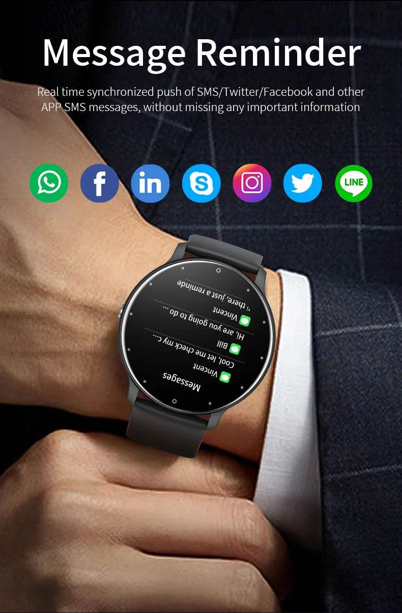 LIGE 2024 Smart watch Ladies Full touch Screen Sports Fitness watch IP67 waterproof Bluetooth For Android iOS Smart watch Female - NexoEden