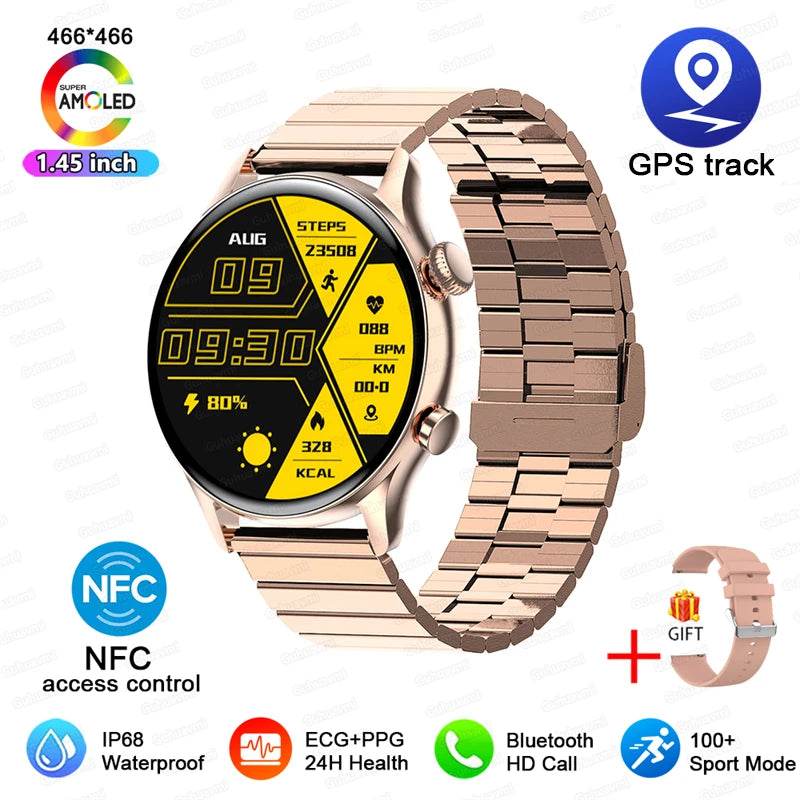 For XIAOMI HD Bluetooth Call Watch 2024 ECG Smart Watch Women AMOLED 360*360 HD Display Clock Sports IP68 Waterproof Smartwatch - NexoEden