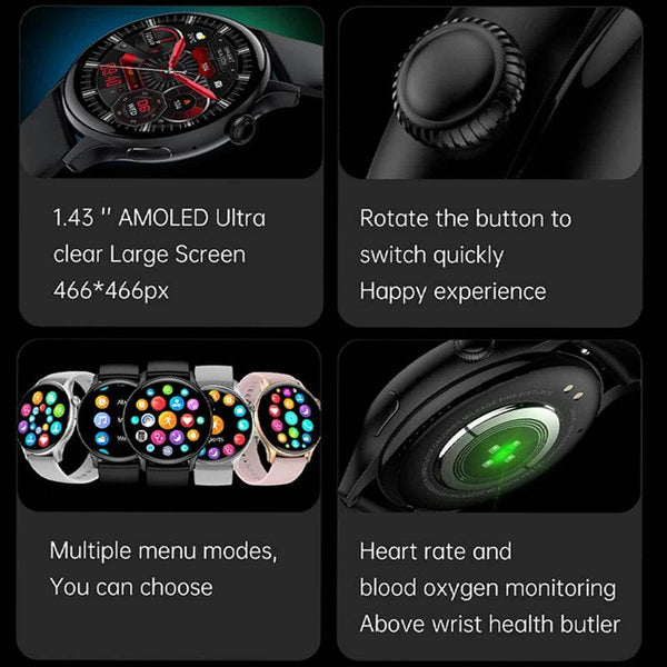 2024 True AMOLED Smart Watch Ladies Screen Always Show Time 466*466 HD Health Tracker Voice Calling Smartwatch Women For Xiaomi - NexoEden