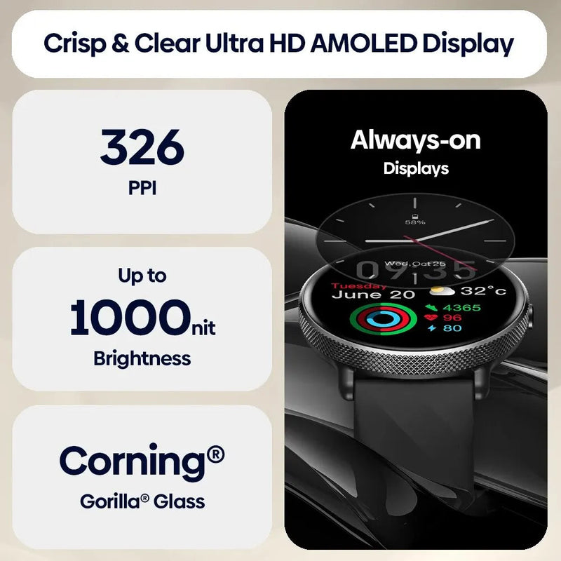 Zeblaze GTR 3 Pro Voice Calling Smart Watch 1.43" AMOLED Display 316L Stainless Steel Frame Fitness Tracking Smartwatch NexoEden