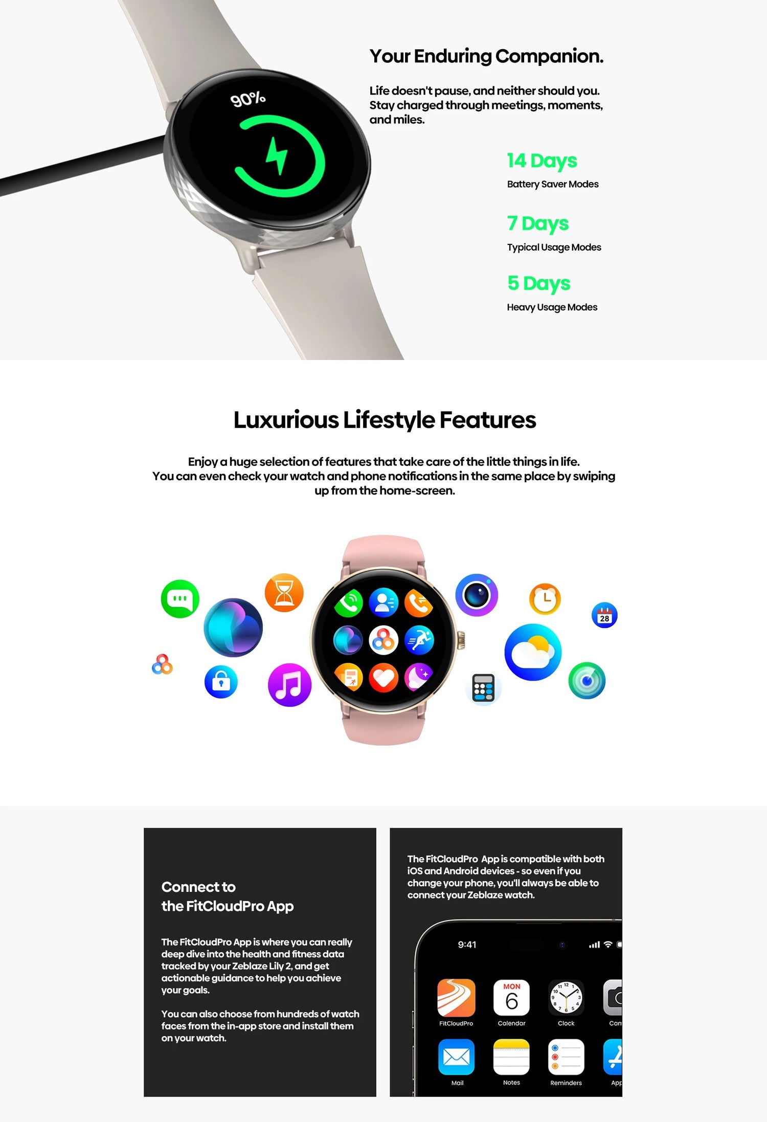 New 2025 Zeblaze LILY 2 Voice Calling Female Smartwatch Double Strap 1.2" HD AMOLED Display Health Monitoring Sports Smart Watch NexoEden