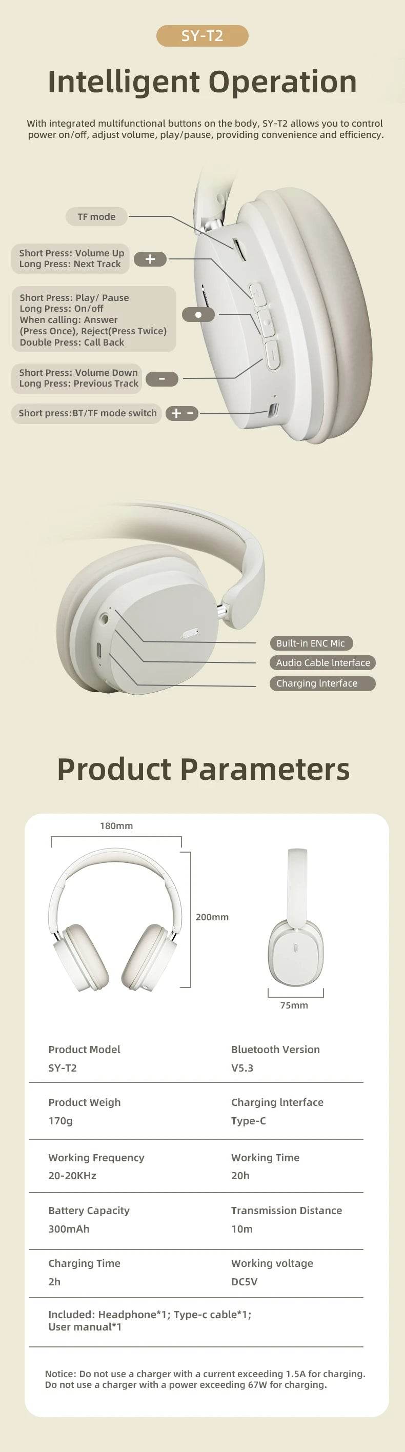 Original Bluetooth Headphone Headset SY-T2 High Quality Noise Reduction Wireless Microphone Wired Earphone Gamers Headphones - NexoEden