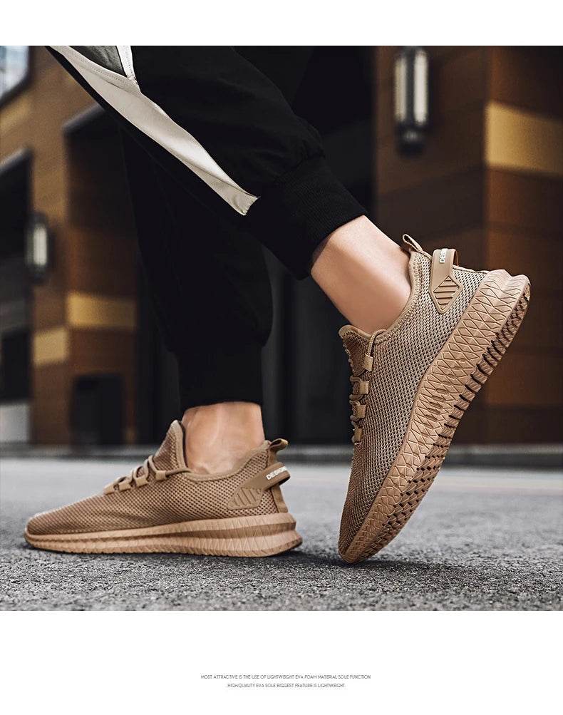 Men's Non-Slip Casual Sneakers Breathable Outdoor Jogging Training Hiking Sports Running Outdoor Women Weave Knit Lace Up Shoes - NexoEden