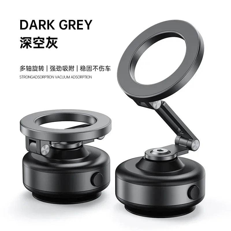 360 Degree Rotation Magnetic Vacuum Adsorption Car Mount Mobile Phone Holder Foldable Aluminum Alloy Suitable for Smartphones - NexoEden