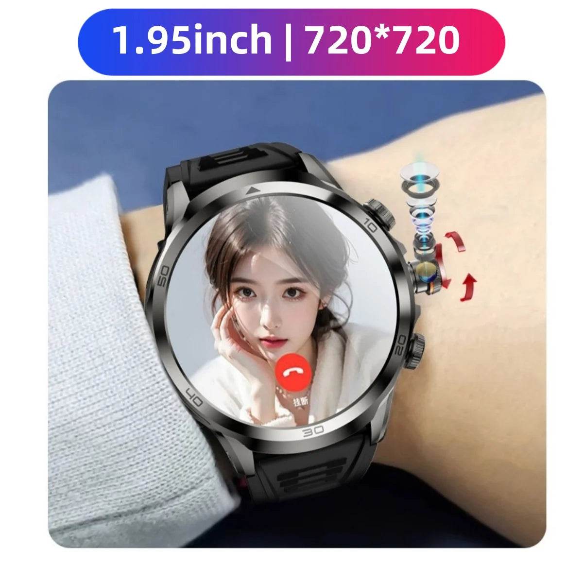 NEW Arrival H19 4G Full Netcom Smartwatch Android 9.0 With 1.95 inch Amoled Screen 900W Rotating Camera GPS WIFI Smart Watch Men - NexoEden