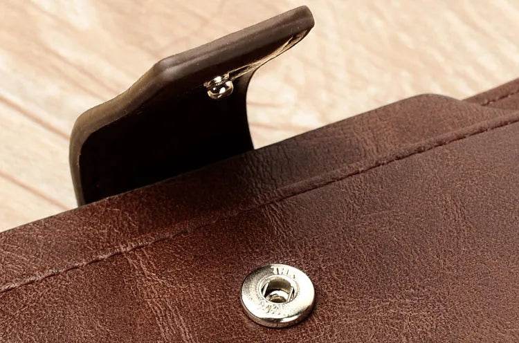 Men's Coin Purse Wallet RFID Blocking Man PU Leather Wallet Zipper Business Card Holder Money Bag Wallet Male - NexoEden