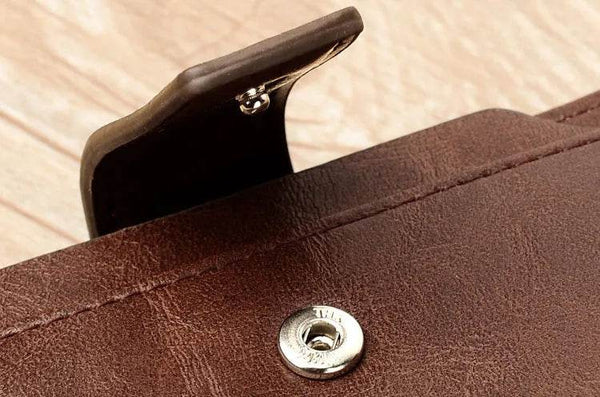 Men’s PU Leather Coin Purse Wallet with RFID Blocking, Zipper & Business Card Holder – NexoEden