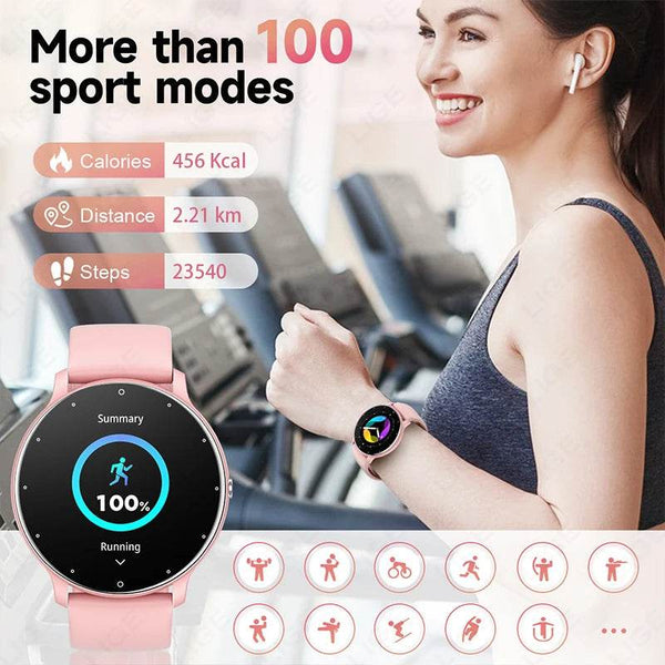 LIGE 2024 Smart watch Ladies Full touch Screen Sports Fitness watch IP67 waterproof Bluetooth For Android iOS Smart watch Female - NexoEden