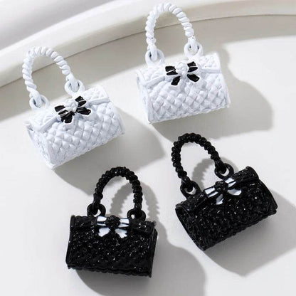 5pcs New Fashion Bag Enamel Charms 3D Bow Knot Cute Mini Little Carrying Bags Pendants For Making Handmade DIY Jewelry Findings - NexoEden