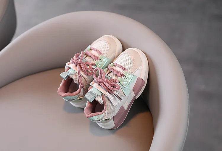 Spring Children Girl Pink Shoes Autumn Mesh Breathable Kids Sneakers for 5-18 Yrs Boy Lightweight Running Shoe Walking Soft - NexoEden