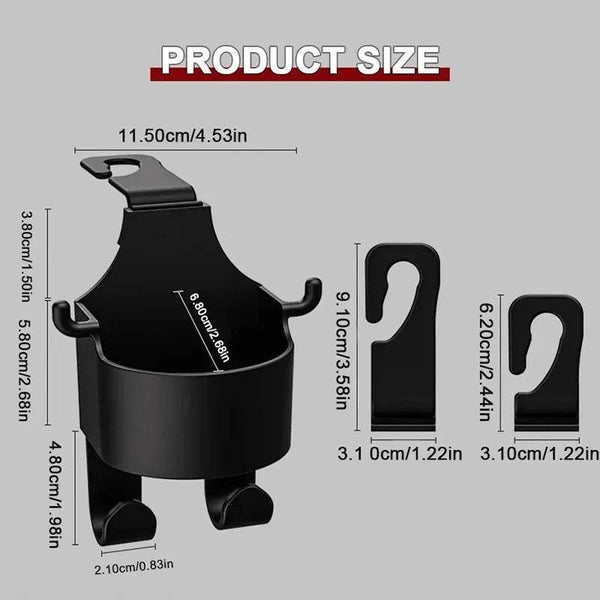 SEAMETAL Car Seat Back Drink Holder Hanging Cup Holder with Hook Universal Auto Rear Row Hanger Stable Bottle Holder Phone Stand - NexoEden