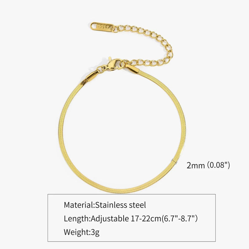 Hip Hop Stainless Steel Bracelet Gold Color Snake Chain Titanium Steel Bracelet For Women Men Fashion Jewelry Accessories - NexoEden