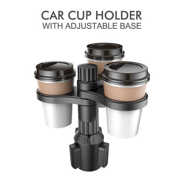 3 In 1 Car Cup Holder Expander Adapter 360 Rotating Insert Drinks Support Adjustable Base Car Cup Mount Beverage Bottle Bracket - NexoEden