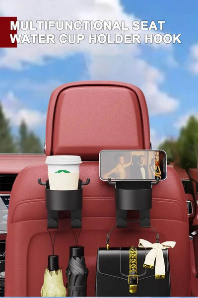 SEAMETAL Car Seat Back Drink Holder Hanging Cup Holder with Hook Universal Auto Rear Row Hanger Stable Bottle Holder Phone Stand - NexoEden