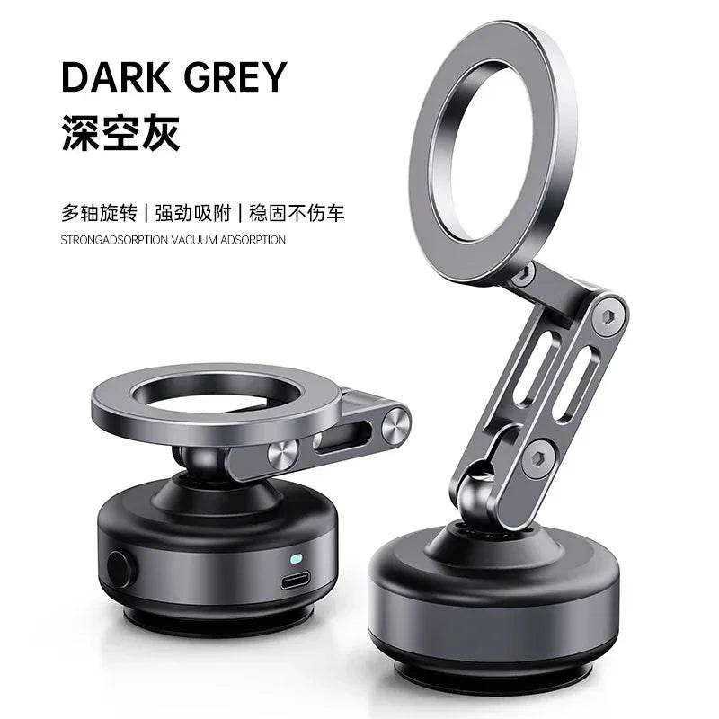 360 Degree Rotation Magnetic Vacuum Adsorption Car Mount Mobile Phone Holder Foldable Aluminum Alloy Suitable for Smartphones - NexoEden