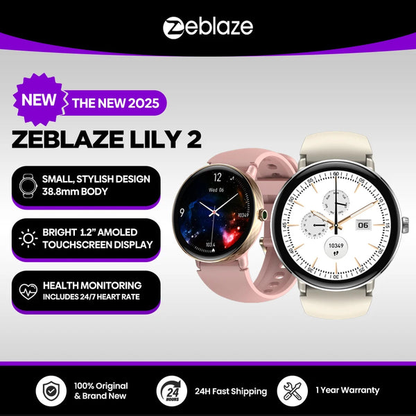 New 2025 Zeblaze LILY 2 Voice Calling Female Smartwatch Double Strap 1.2" HD AMOLED Display Health Monitoring Sports Smart Watch NexoEden