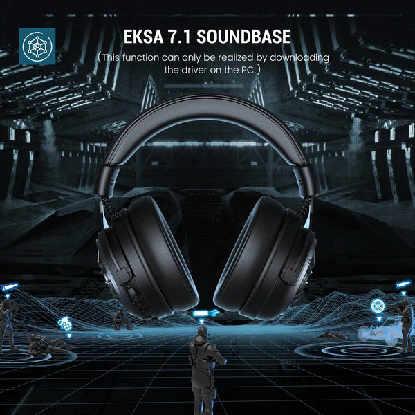 EKSA E5000 BT 2.4GHz Wireless Headphones Bluetooth 5.3 Gaming Headset Gamer with ENC Noise Cancelling Mic for PC/PS5/Xbox, 100H - NexoEden