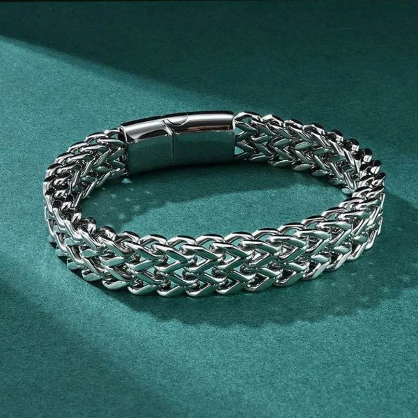 HNSP 10MM Stainless Steel Bracelet For Men Jewelry Hidden Locks Hand Chain 19/21/23CM Size Accessories - NexoEden