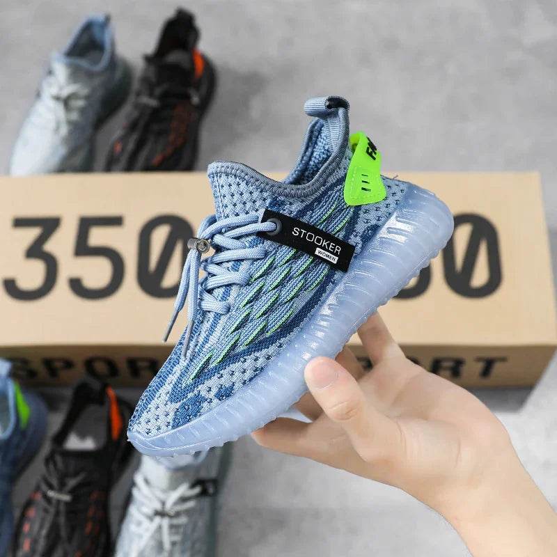 New Young Children Sneakers Boys Girls Coconut Casual Shoes Kids Breathable Flying Knit Trainers Lightweight Sole Running Shoes - NexoEden