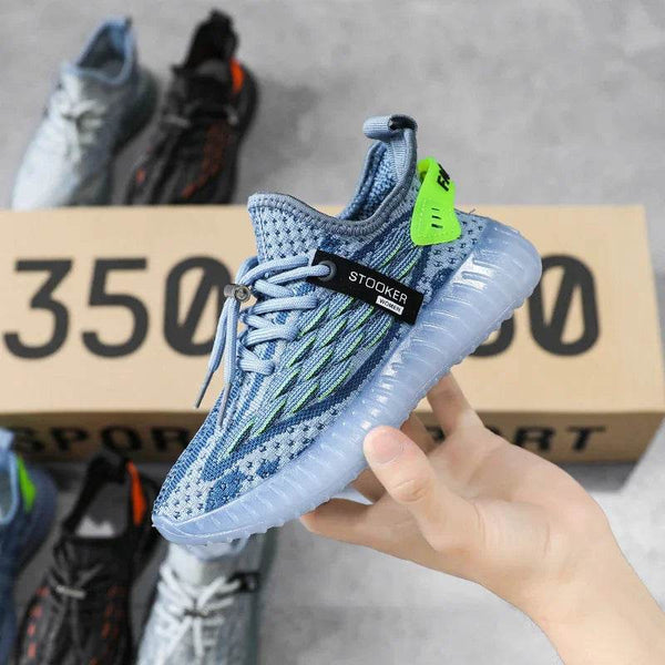 New Young Children Sneakers Boys Girls Coconut Casual Shoes Kids Breathable Flying Knit Trainers Lightweight Sole Running Shoes - NexoEden