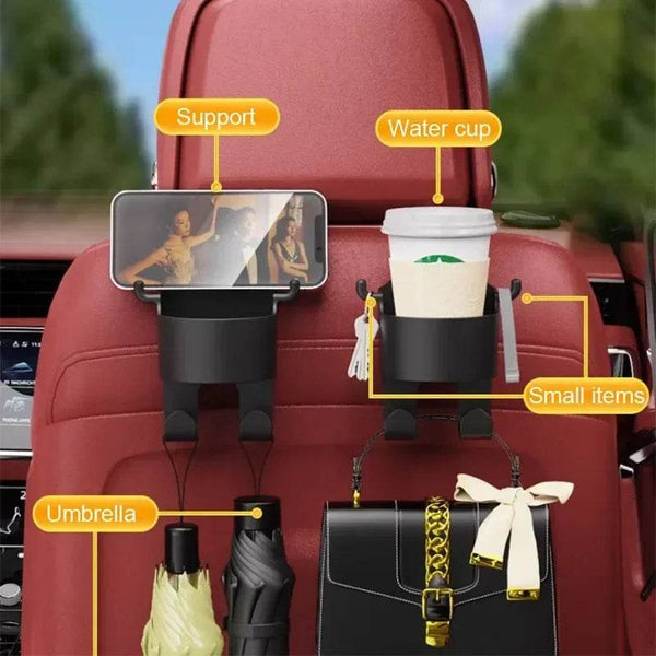 SEAMETAL Car Seat Back Drink Holder Hanging Cup Holder with Hook Universal Auto Rear Row Hanger Stable Bottle Holder Phone Stand - NexoEden