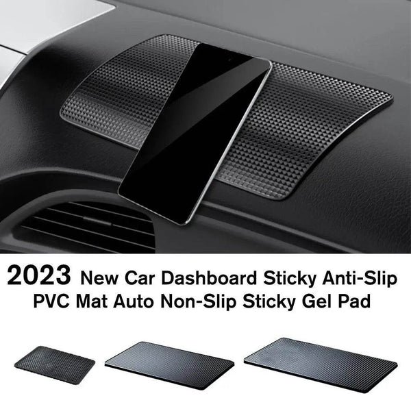 New Car Dashboard Sticky Black Anti-Slip PVC Mat Auto Phone Holder Non-Slip Sticky Gel Pad 3 Size are black - NexoEden