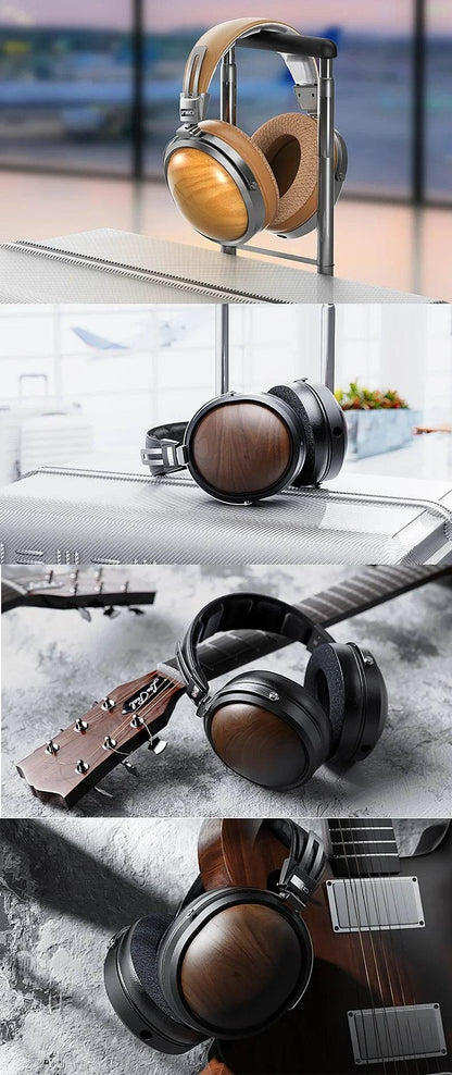 FiiO FT1 Closed-Back Over-Ear Headphone 60mm Dynamic Driver Hi-Res Audio Wired HiFi American Black Wood Ear Cups for Studio - NexoEden