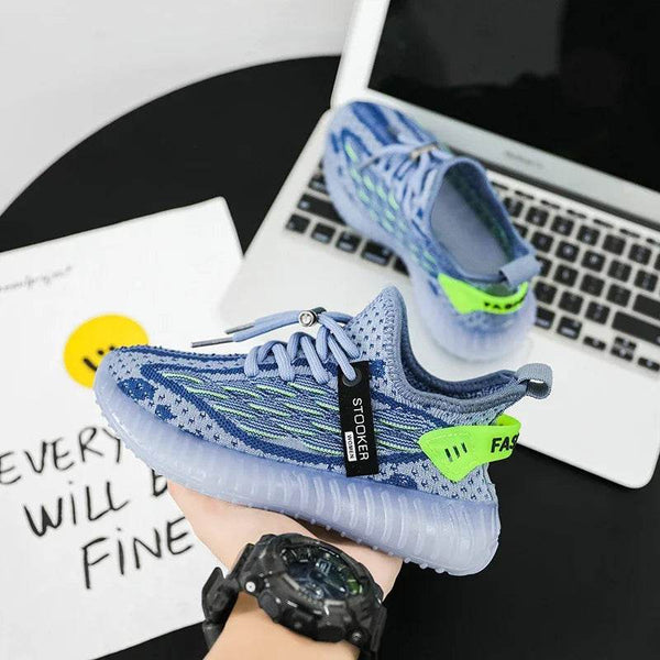 New Young Children Sneakers Boys Girls Coconut Casual Shoes Kids Breathable Flying Knit Trainers Lightweight Sole Running Shoes - NexoEden