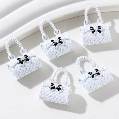 5pcs New Fashion Bag Enamel Charms 3D Bow Knot Cute Mini Little Carrying Bags Pendants For Making Handmade DIY Jewelry Findings - NexoEden