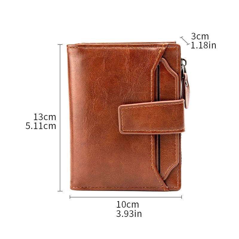 Men's Wallet New Leather Short Vintage Multi-card PU Leather Pop Gift Box Gift - NexoEden