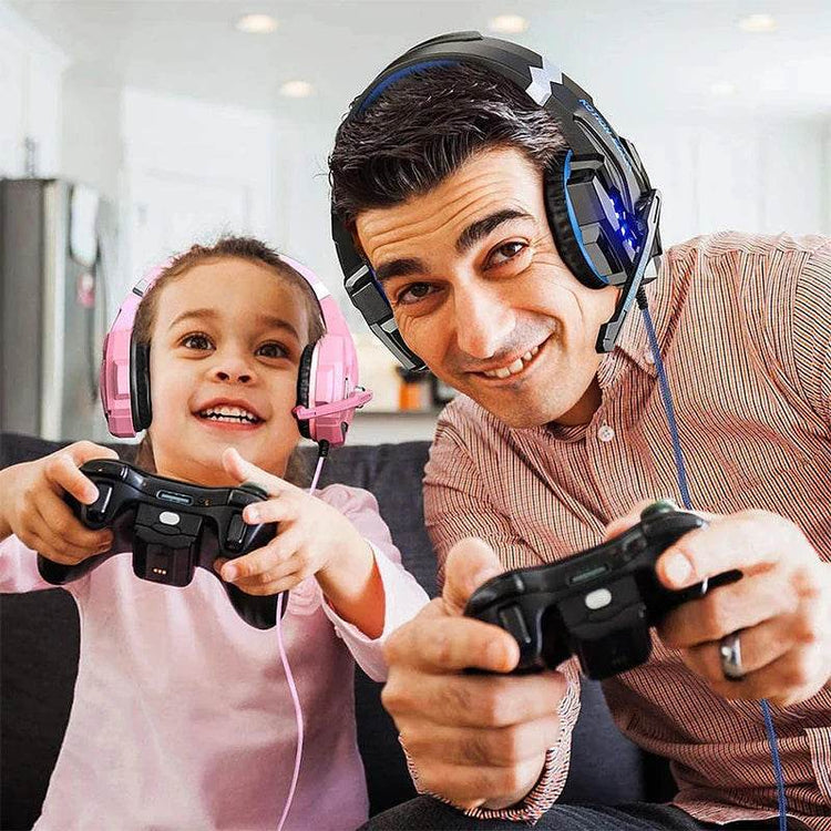 G9000 Gaming Headset Over-Ear Wired Headphones Deep Bass Stereo Casque LED Light Earphone with Mic for PS4 PS5 Switch XBOX PC - NexoEden