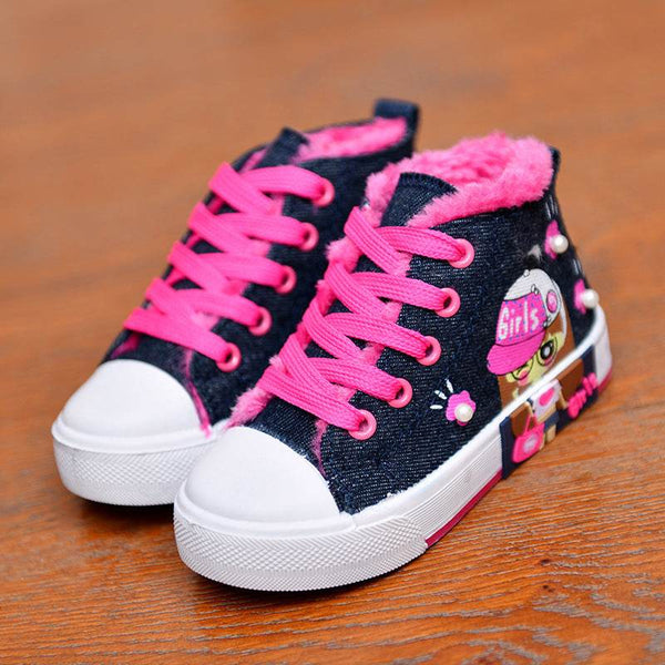 Canvas sneakers for girls. - NexoEden